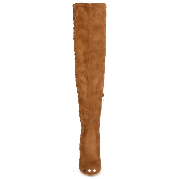 Chocolate Brown Extra Wide Calf Thigh High Boots - Picture 7 of 11
